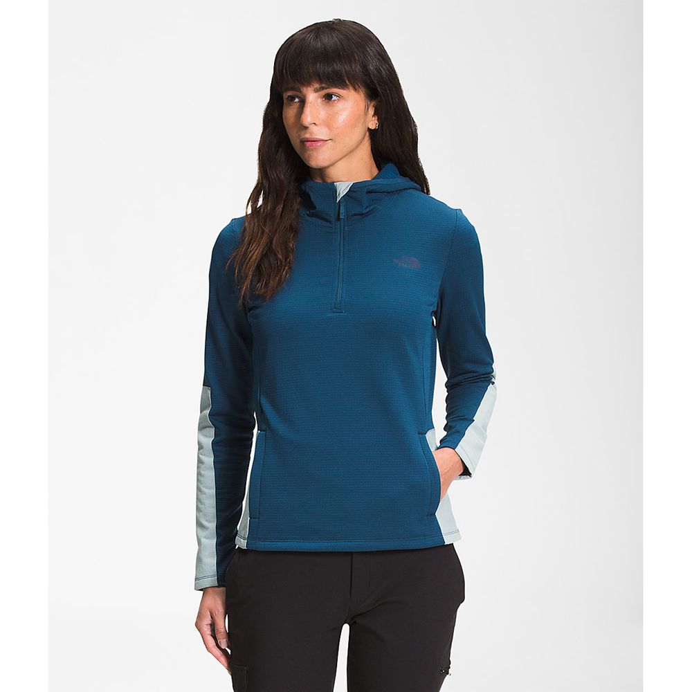 The North Face Hooded Jacket Womens Australia - The North Face Wayroute Pullover Blue / Silver Blue